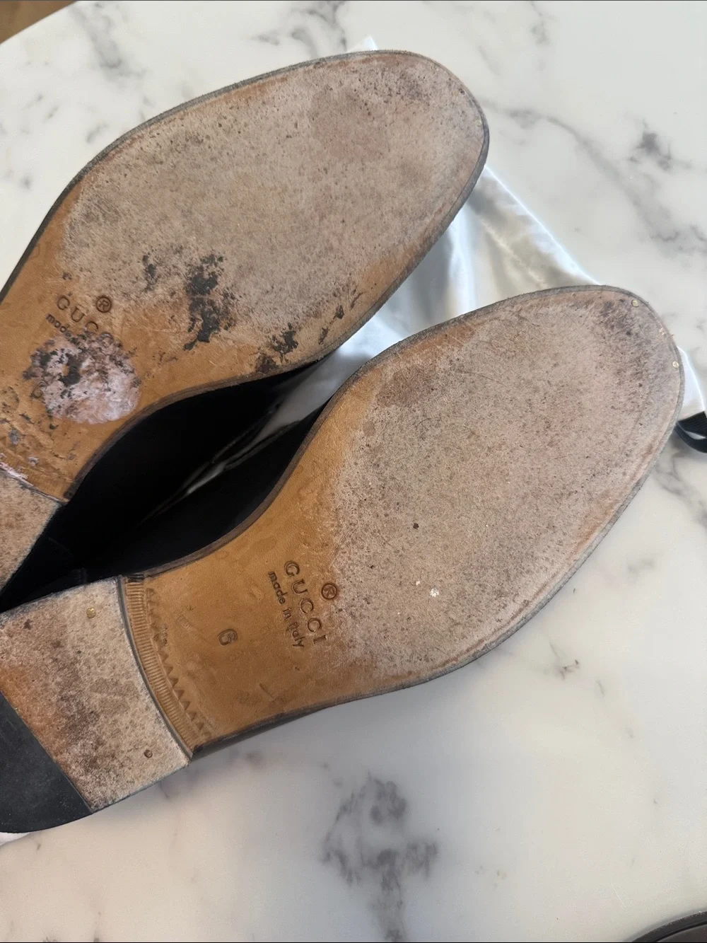 Gucci Black Leather Horsebit Jordan Slip-On Loafers size UK 6 US 7